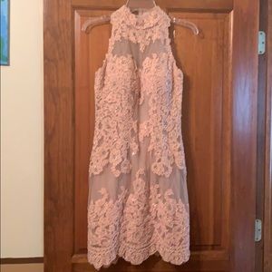 Pink and nude gorgeous lace dress